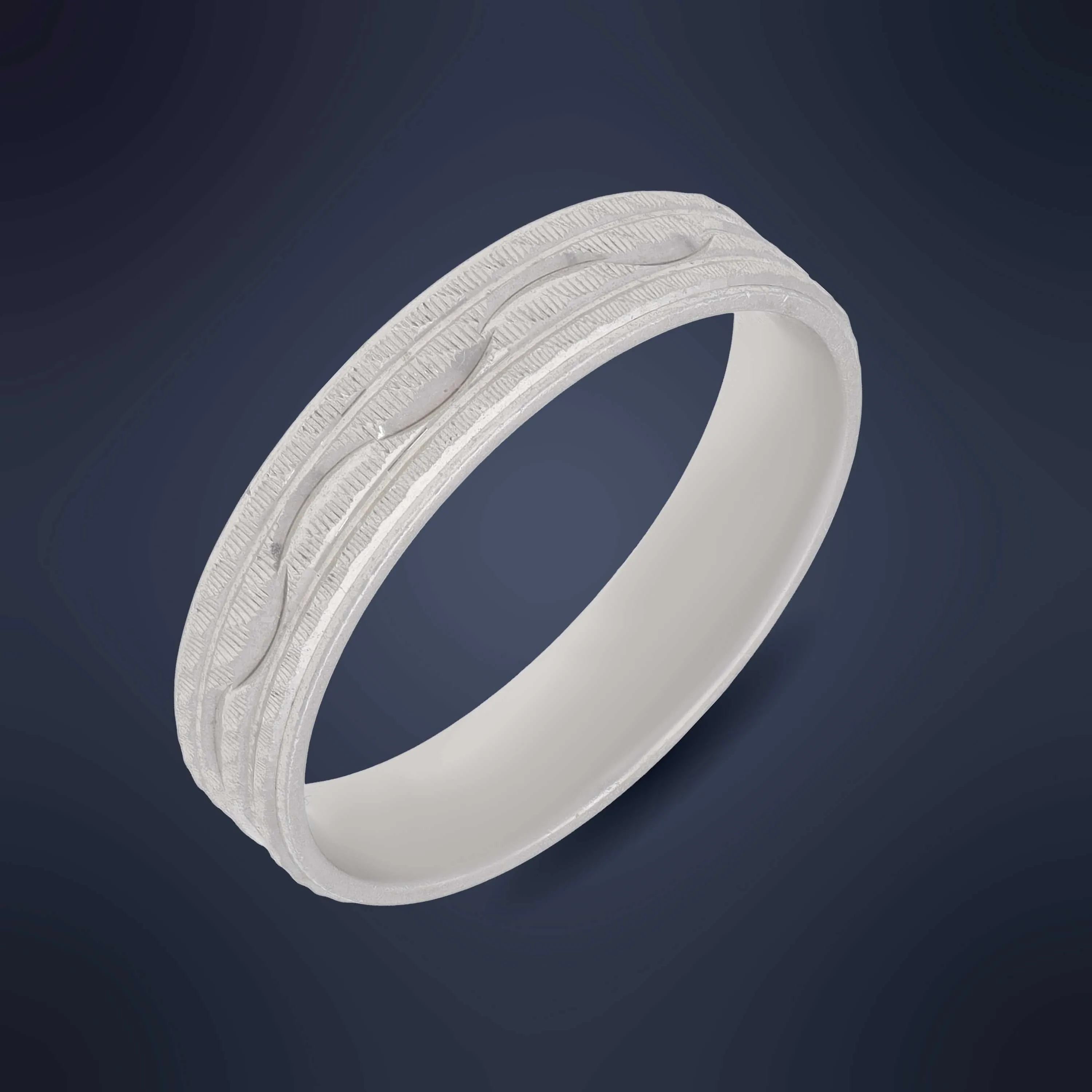 Classic Finely Detailed And Crafted Silver Band Ring For Men