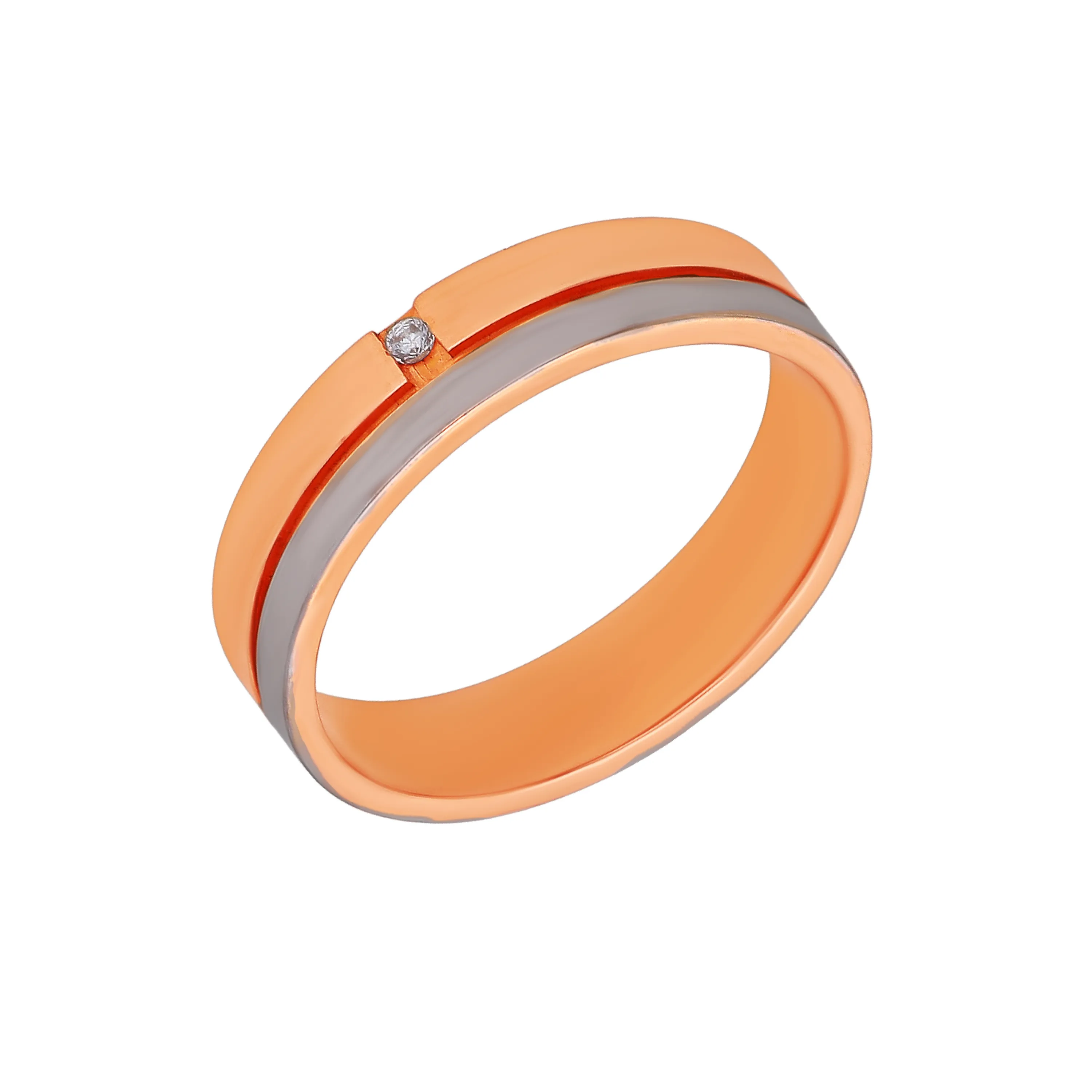 Studded & Detailed 18KT Rose Gold Ring For Men