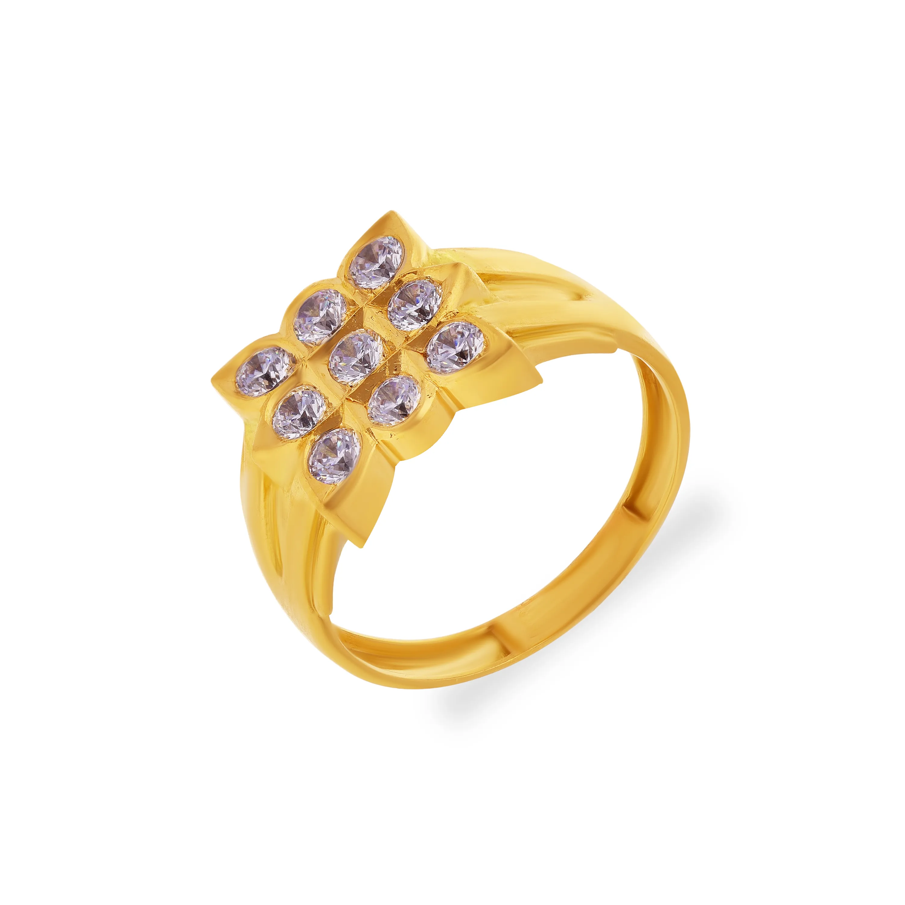 Studded And Detailed 22KT Gold Ring For Men